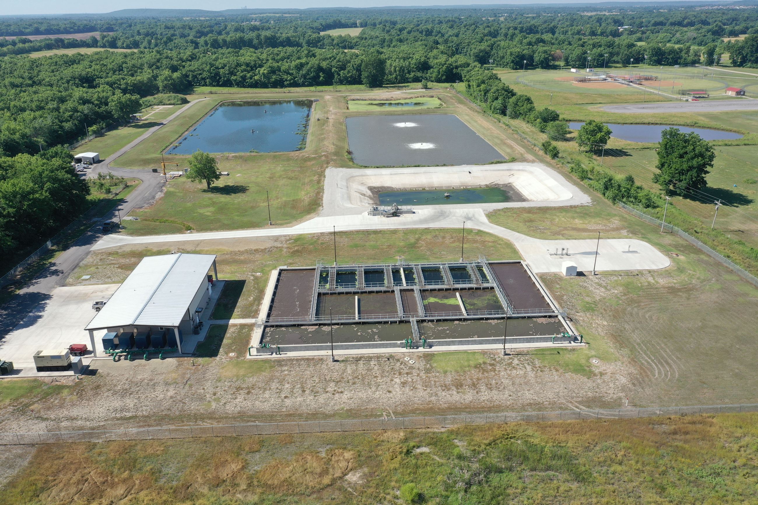 Public Works Water treatment Plant arial view